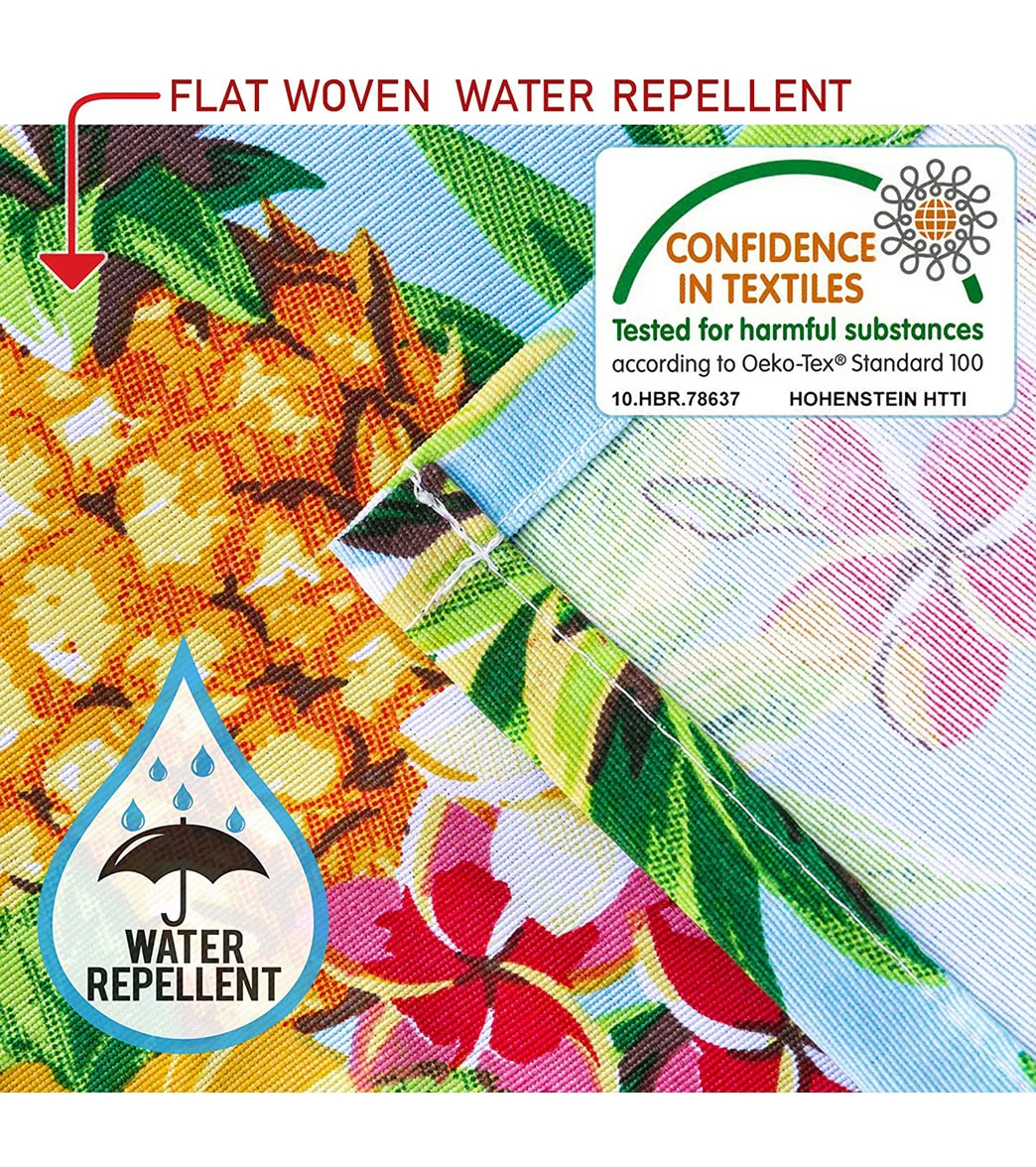 A to Z Towels Design Pineapples & Flowers Sand Free Beach Mat 79" X 79" - Image 2
