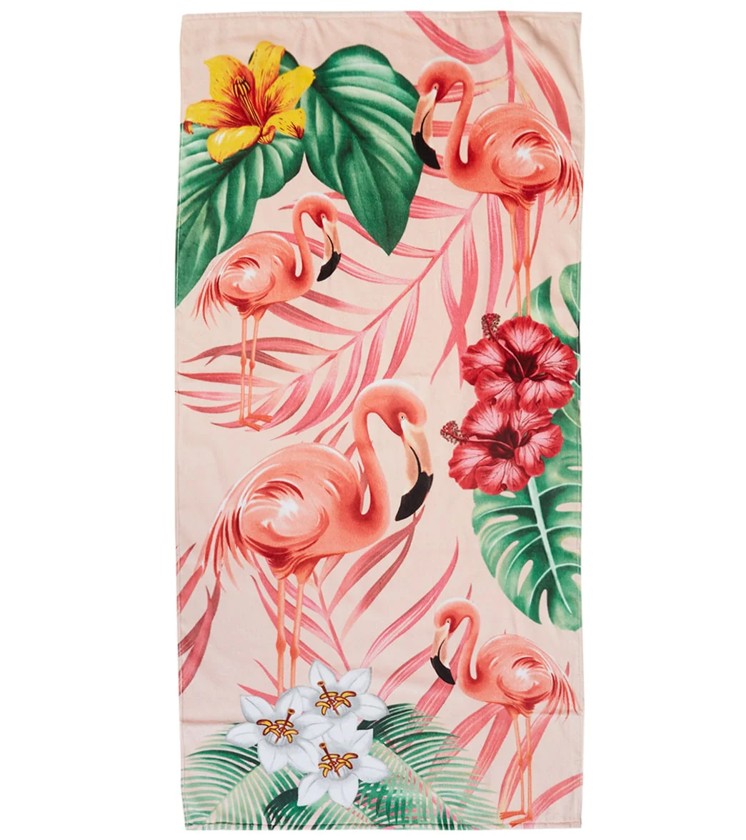 A to Z Towels Flamingos & Flowers Ii Beach Towel 30”X 60” - Image 4