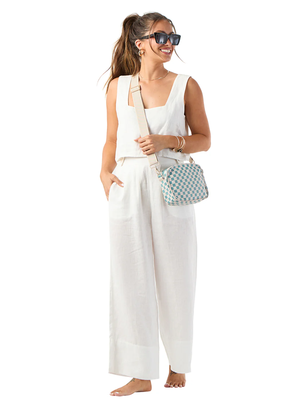 ALOHA Petite Check Le Tour Crossbody Bag - Image 5