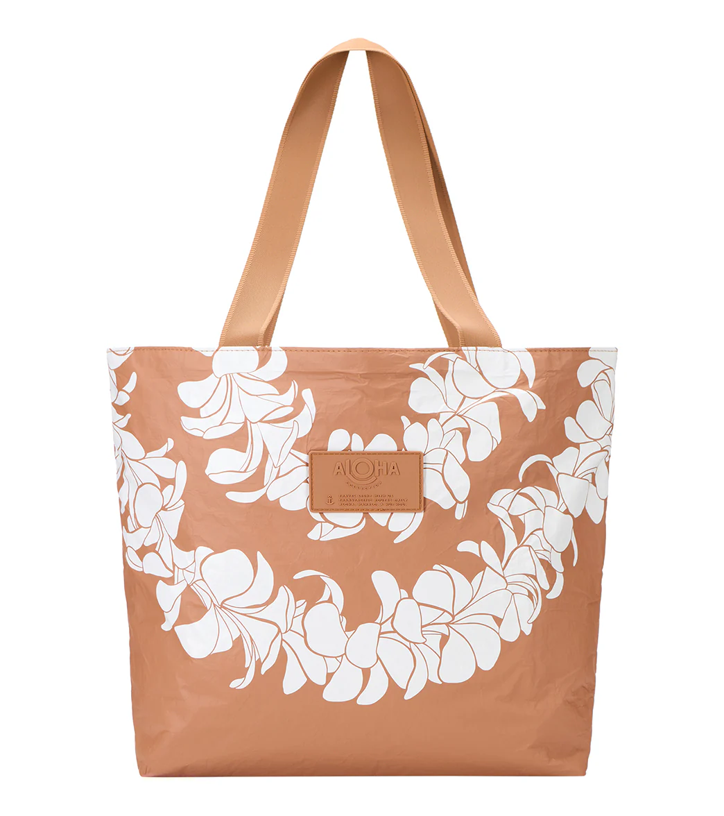 ALOHA Plumeria Lei Day Tripper Beach Tote - Image 18