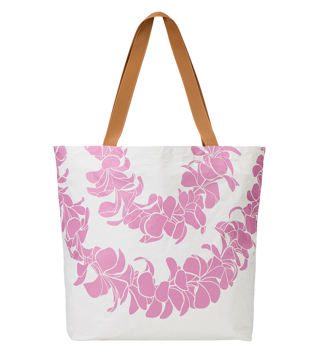 ALOHA Plumeria Lei Reversible Beach Tote - Image 9