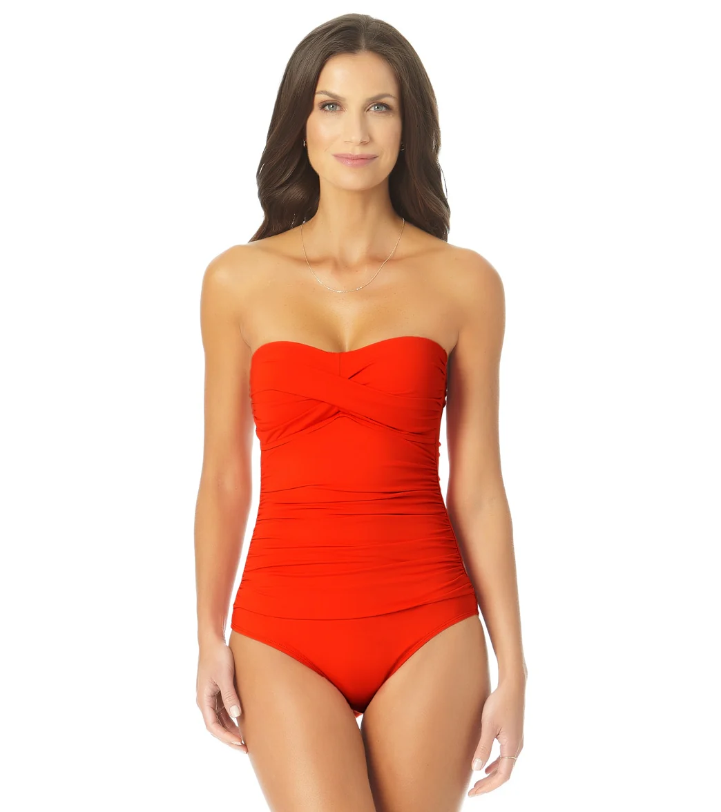 Anne Cole Women's Live In Color Bandeau One Piece Swimsuit - Image 38