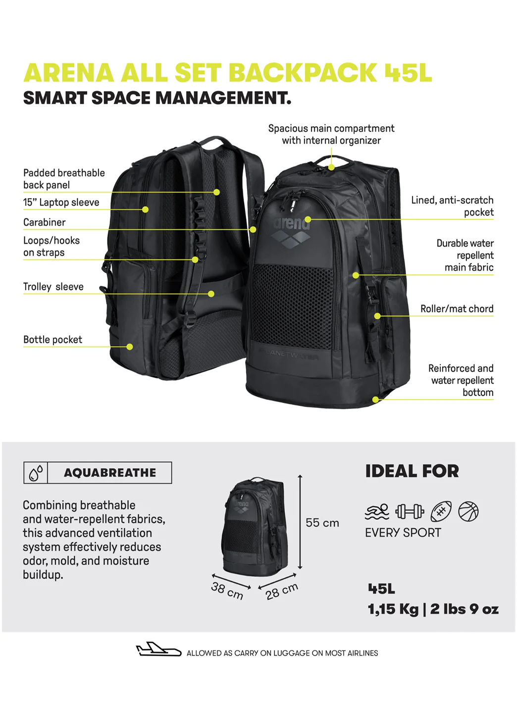 Arena All Set 45L Backpack - Image 28