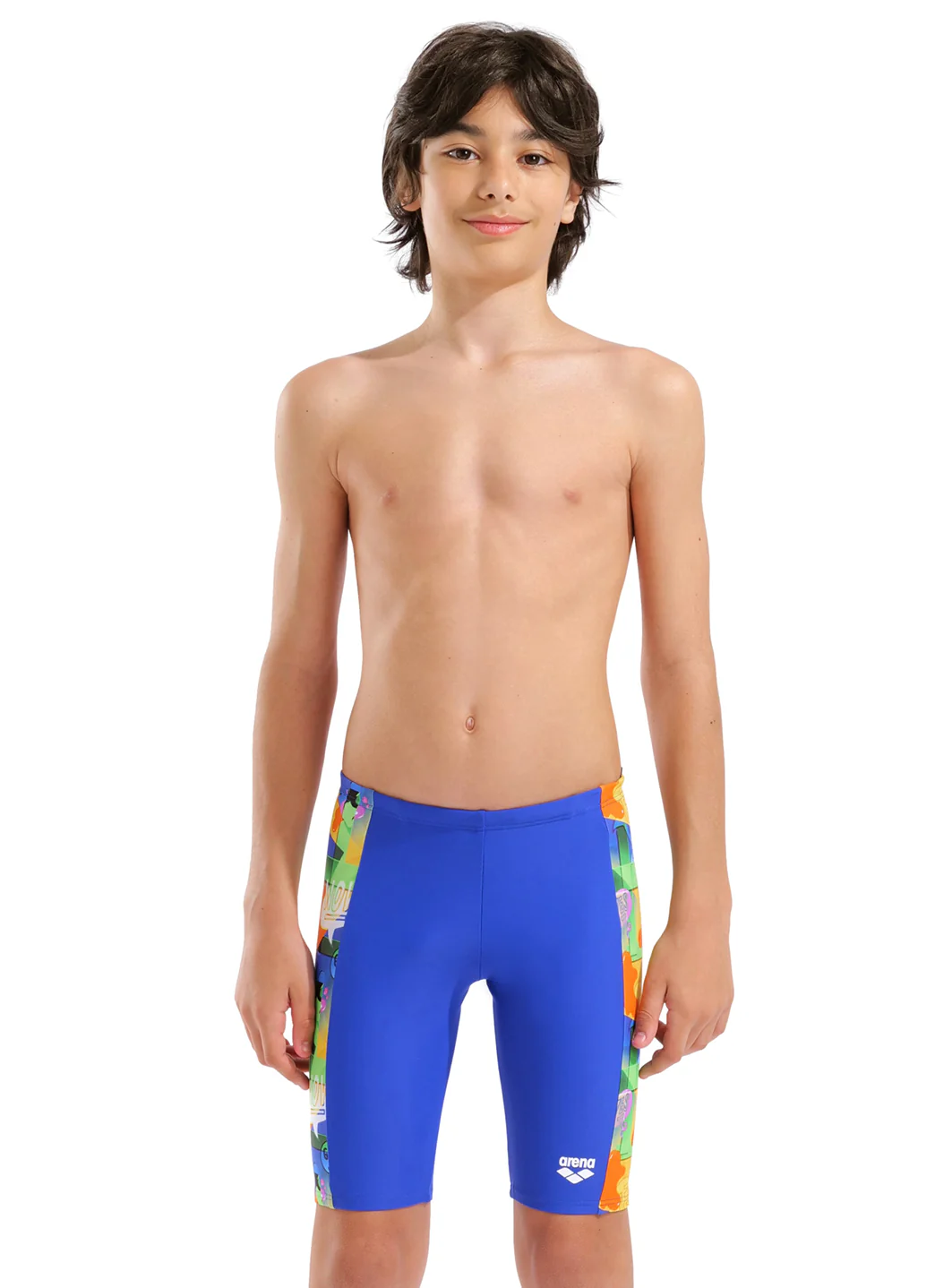 Arena Boys' Sticker Print Jammer Swimsuit (Little Kid, Big Kid) - Image 2