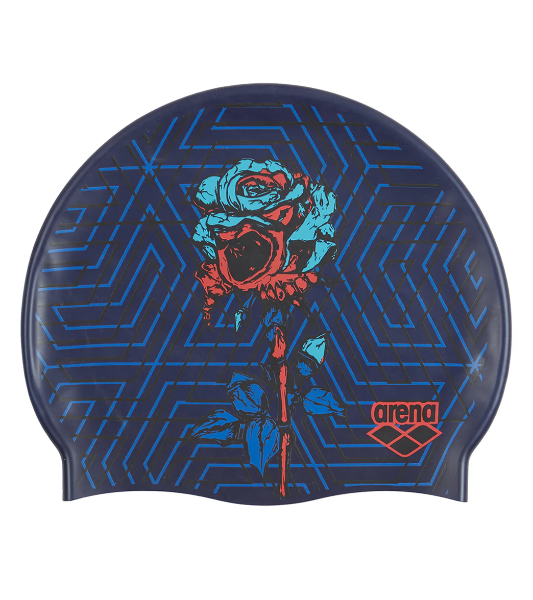 Arena Drew Kibler Roses Silicone Swim Cap - Image 3