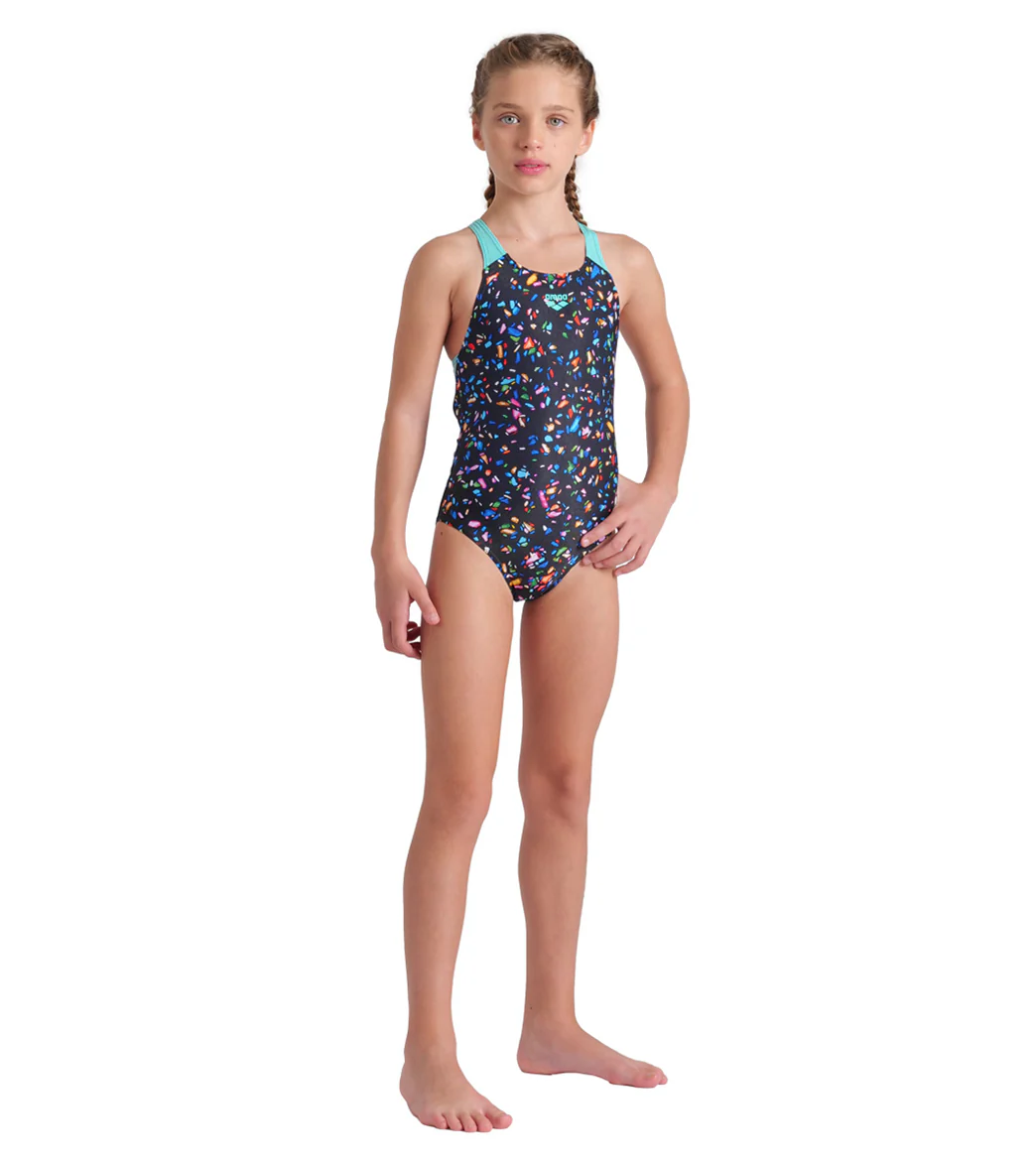 Arena Girls' Confetti Pro Back One Piece Swimsuit (Little Kid, Big Kid) - Image 11