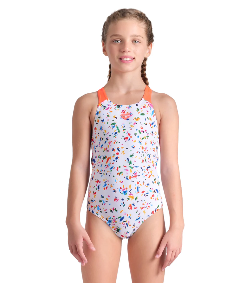Arena Girls' Confetti Pro Back One Piece Swimsuit (Little Kid, Big Kid) - Image 2