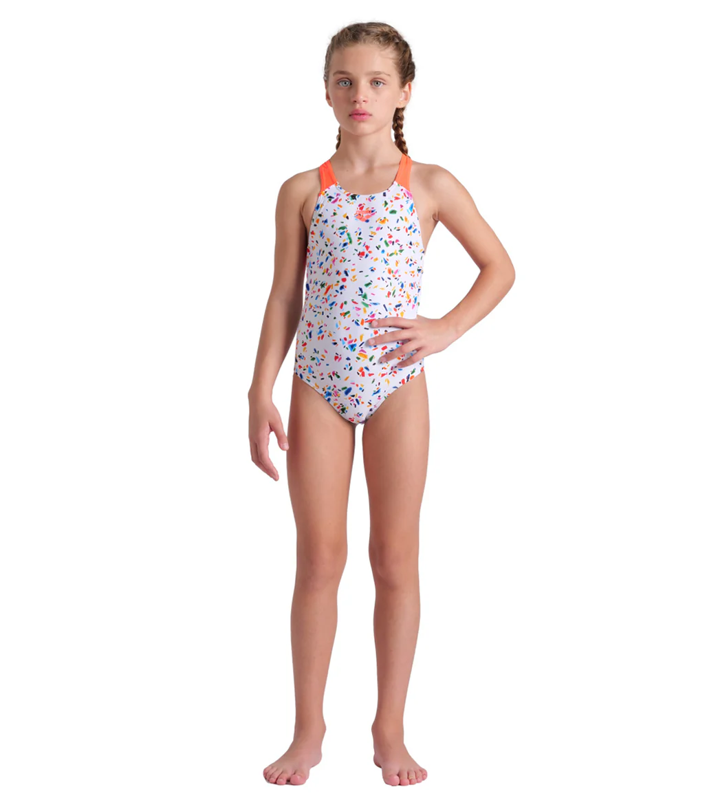 Arena Girls' Confetti Pro Back One Piece Swimsuit (Little Kid, Big Kid) - Image 4