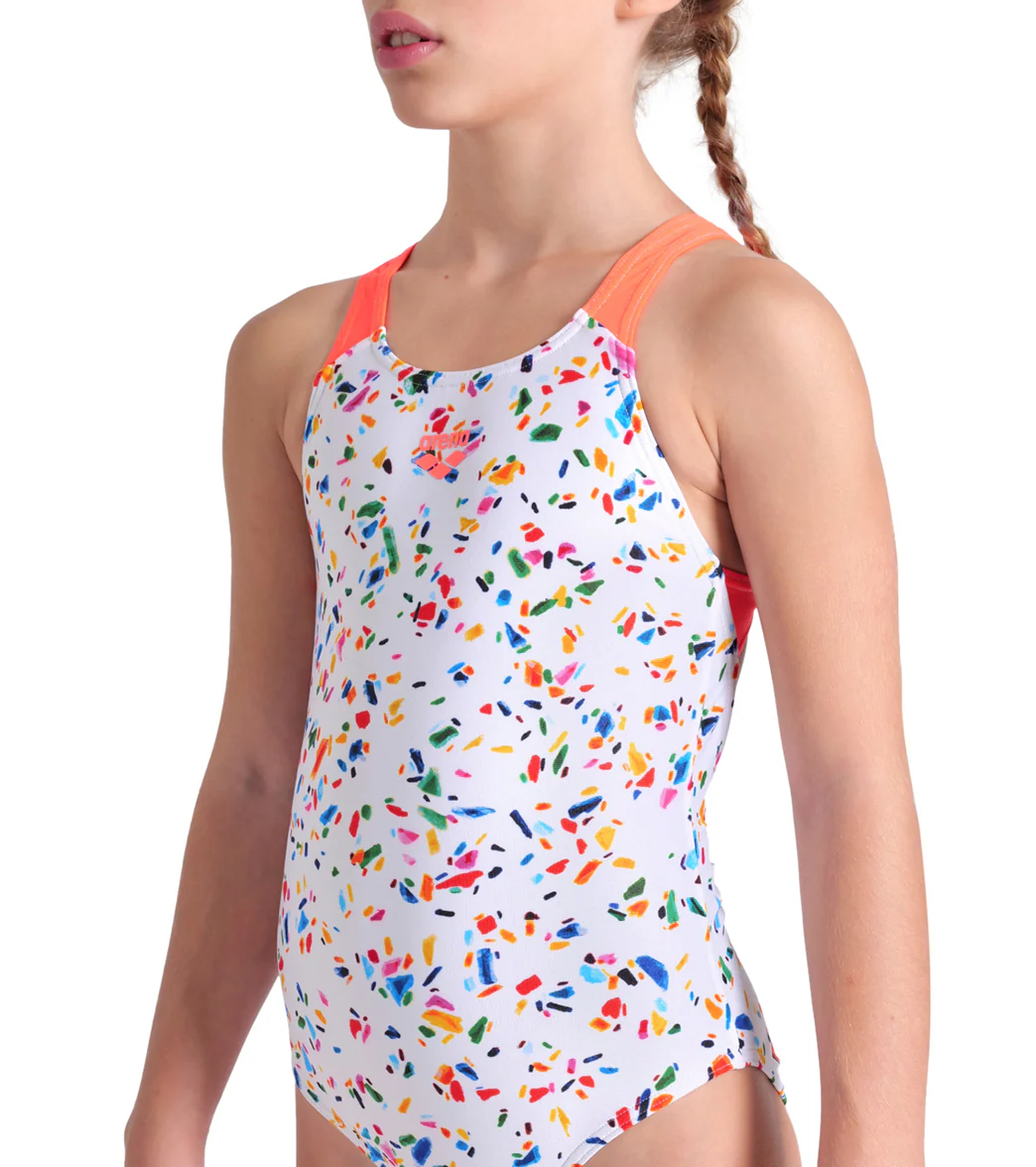 Arena Girls' Confetti Pro Back One Piece Swimsuit (Little Kid, Big Kid) - Image 5