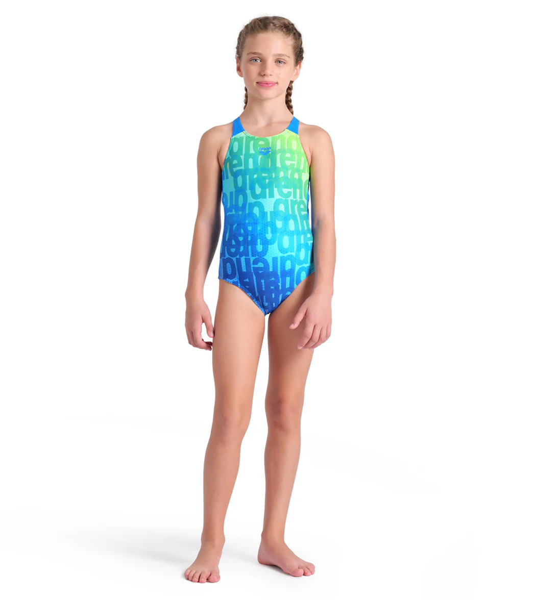 Arena Girls' Logo Multi Color V-Back One Piece Swimsuit (Little Kid, Big Kid) - Image 14