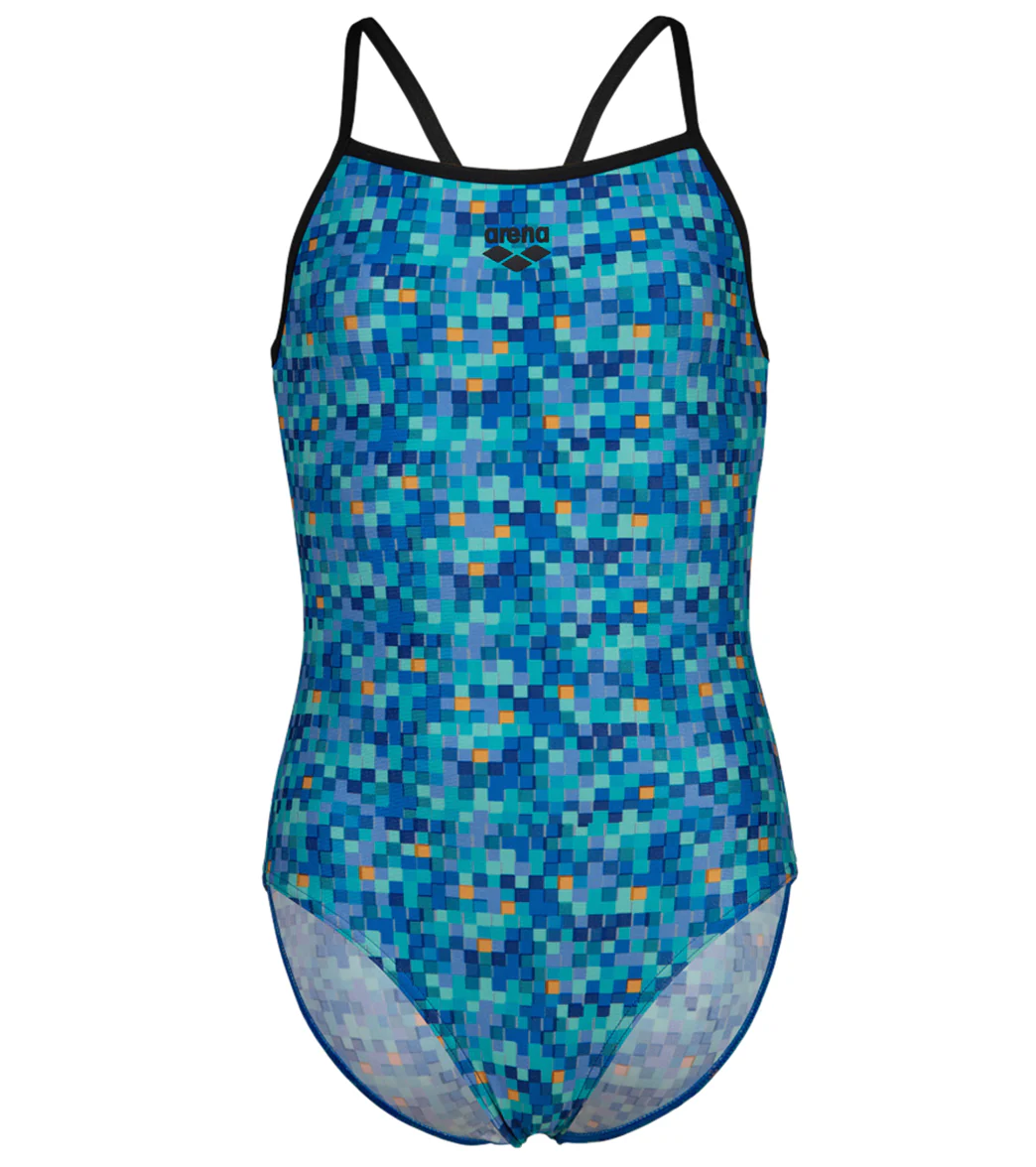 Arena Girls' Pooltiles Printed Lightdrop Back One Piece Swimsuit (Little Kid, Big Kid) - Image 6