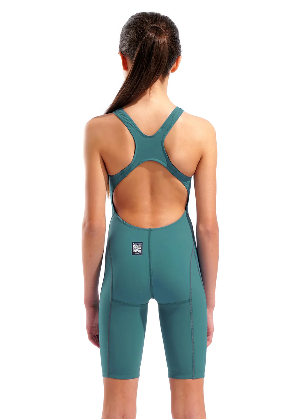 Arena Girls' Powerskin Jade Aura Impulso Open Back Tech Suit Swimsuit - Image 3