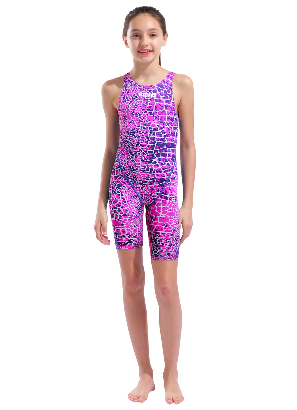 Arena Girls' Powerskin Snakeskin ST Next LE Open Back Tech Suit Swimsuit - Image 4