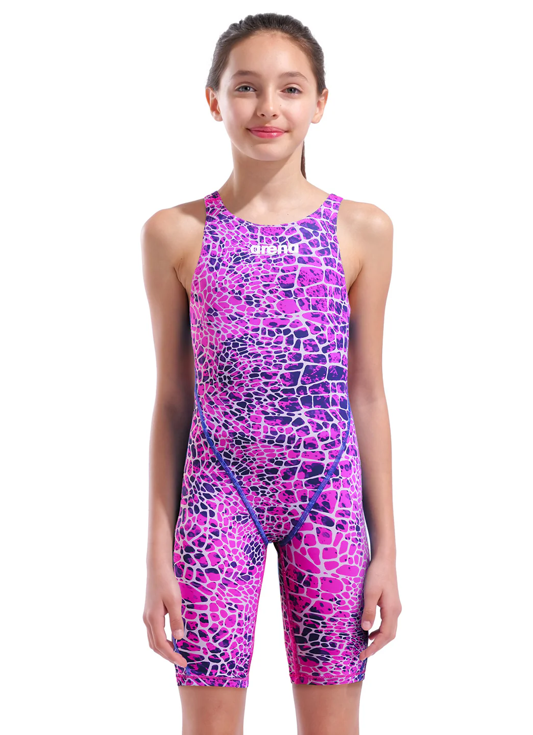 Arena Girls' Powerskin Snakeskin ST Next LE Open Back Tech Suit Swimsuit - Image 8