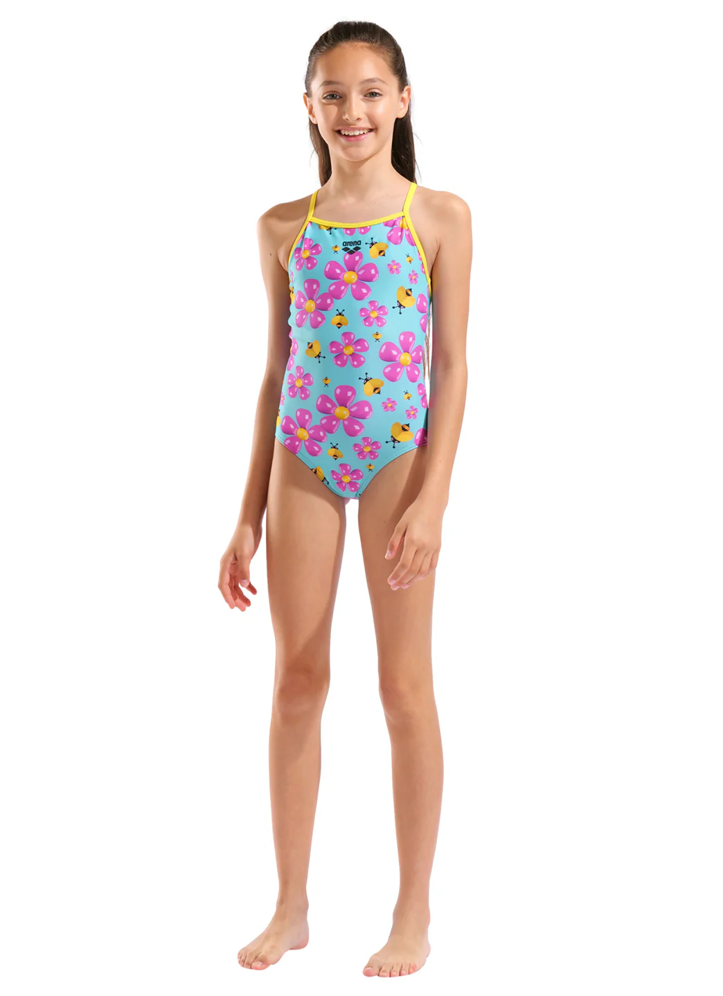 Arena Girls' Spring Print Light Drop Back One Piece Swimsuit (Little Kid, Big Kid) - Image 5