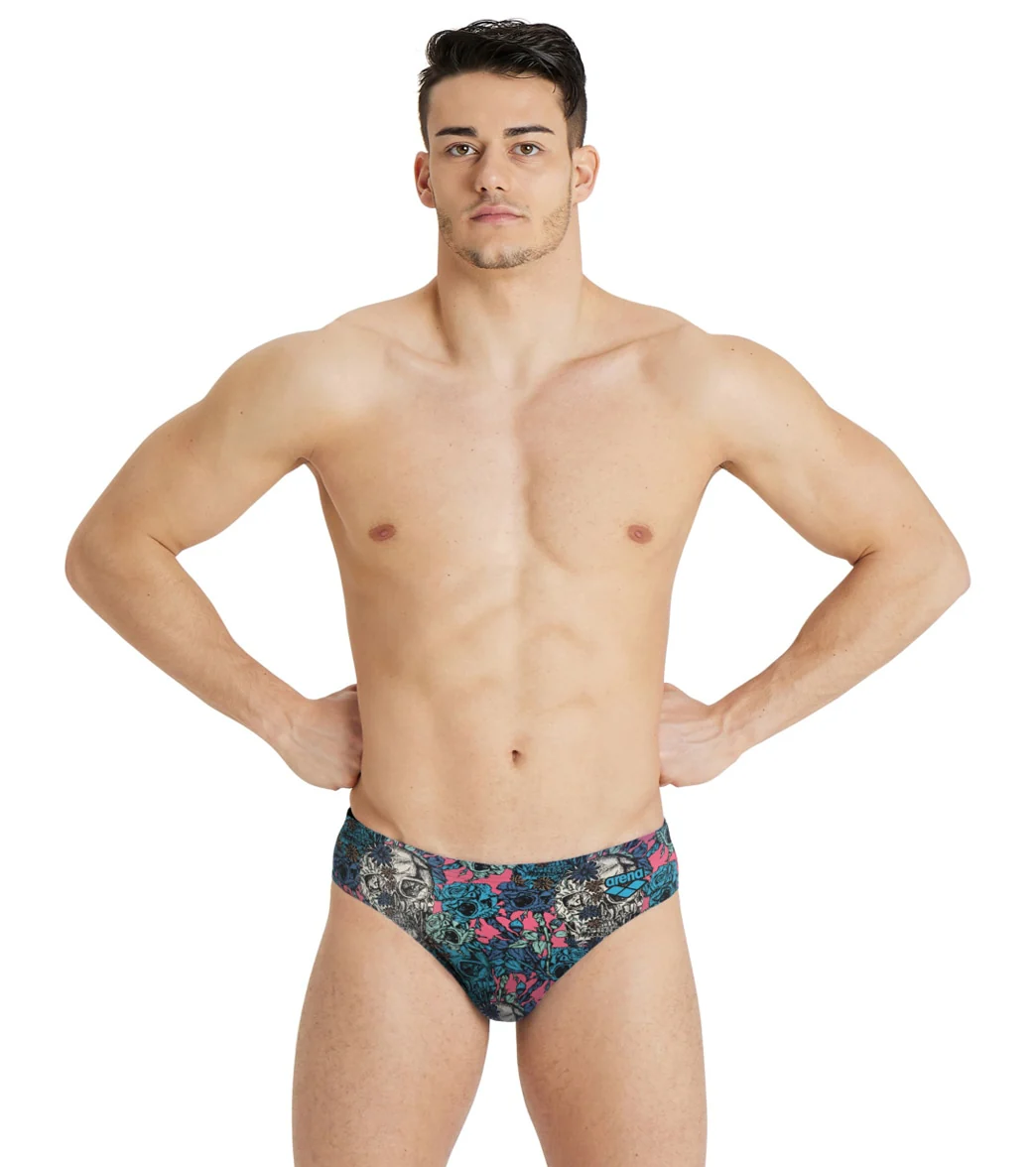 Arena Men's Drew Kibler Skulls/Rose Brief Swimsuit - Image 10