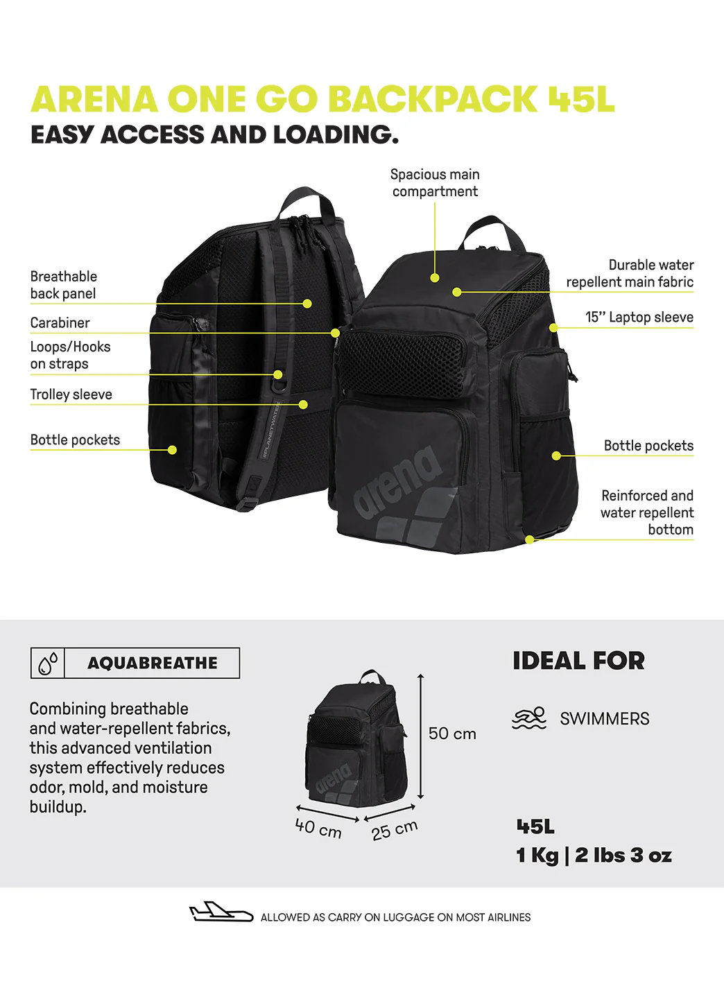 Arena One Go 45L Backpack - Image 70