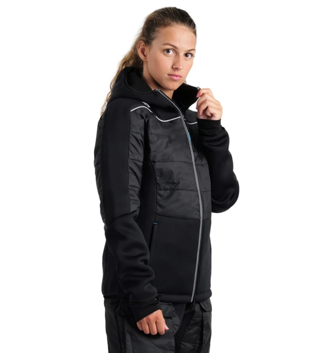 Arena Unisex Team Half-Quilted Hooded Front Zip Jacket - Image 3