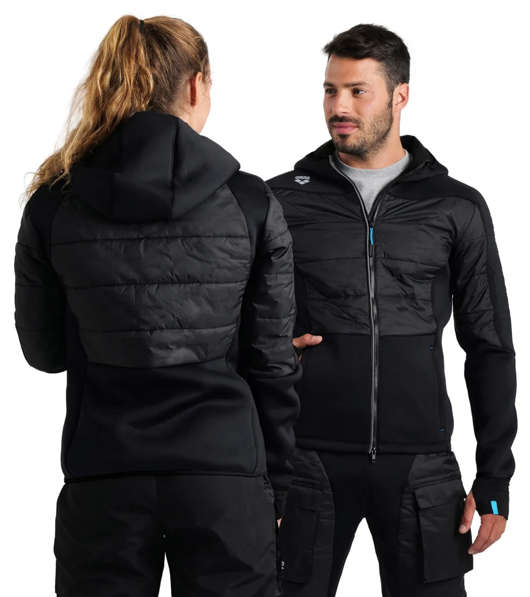 Arena Unisex Team Half-Quilted Hooded Front Zip Jacket - Image 5