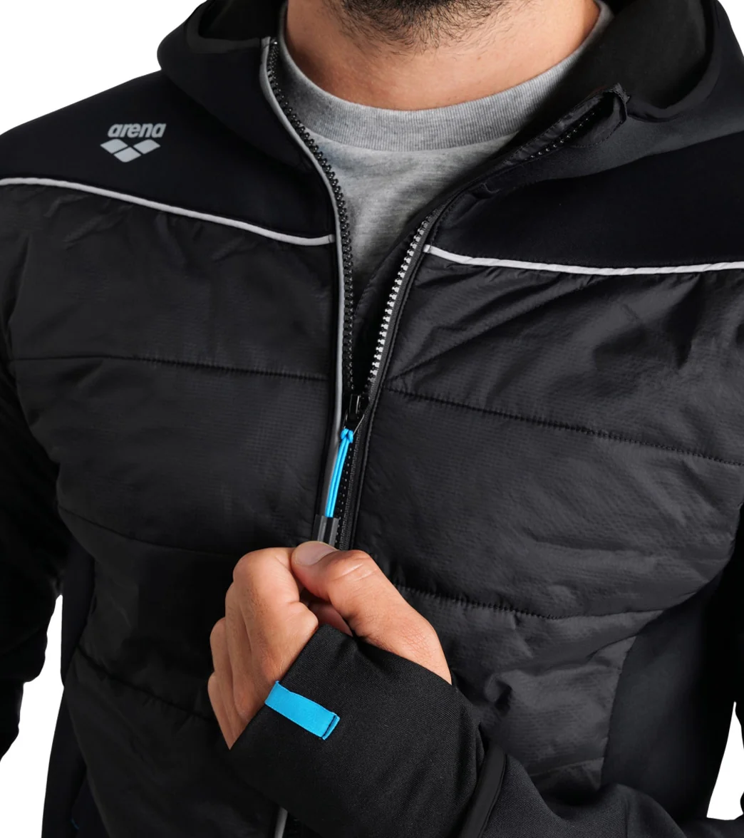 Arena Unisex Team Half-Quilted Hooded Front Zip Jacket - Image 7