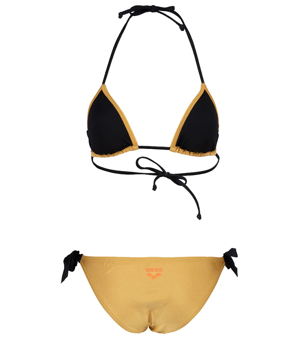 Arena Women's 50th Anniversary Shiny Gold Triangle Bikini Top - Image 7