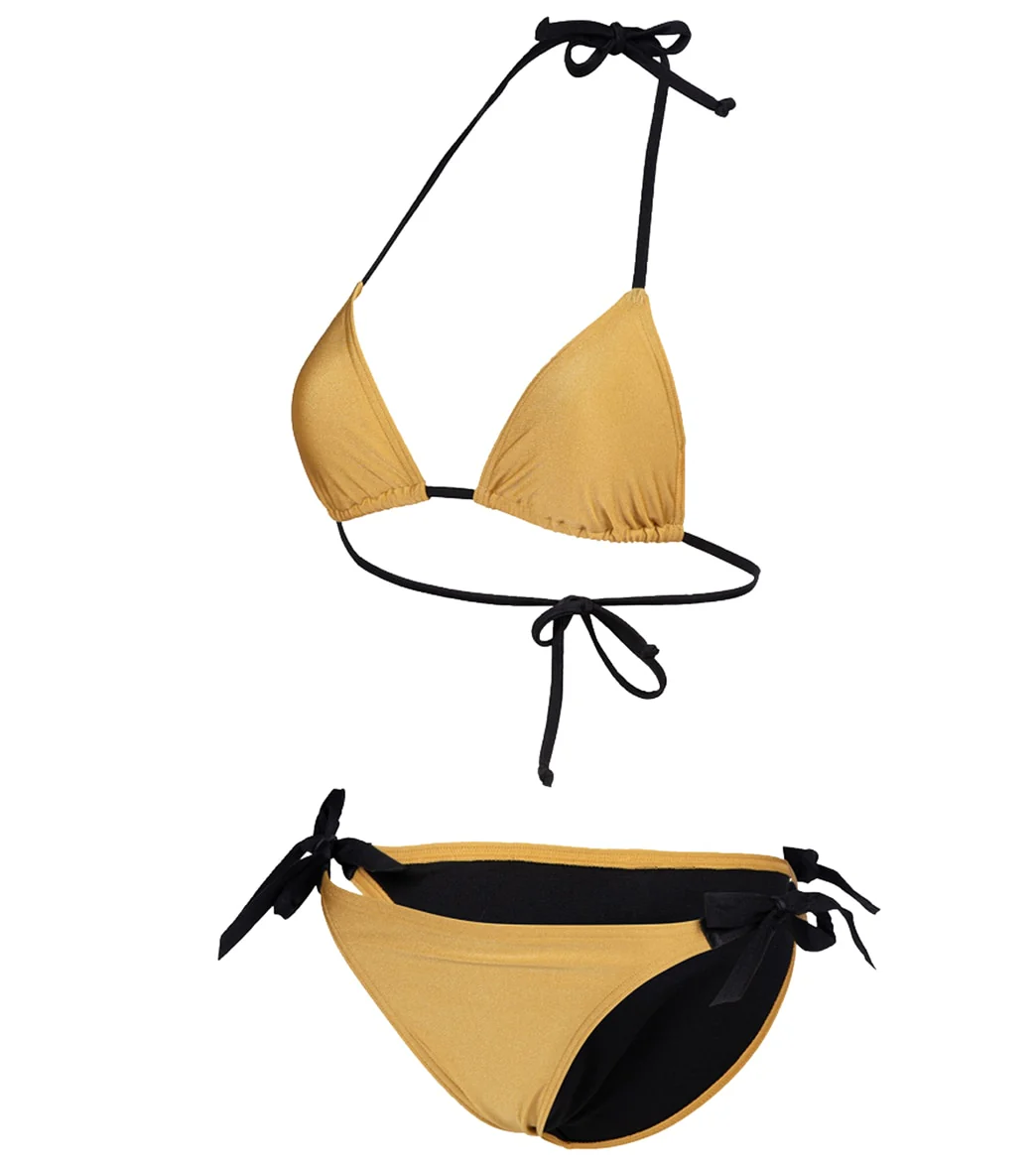 Arena Women's 50th Anniversary Shiny Gold Triangle Bikini Top - Image 8