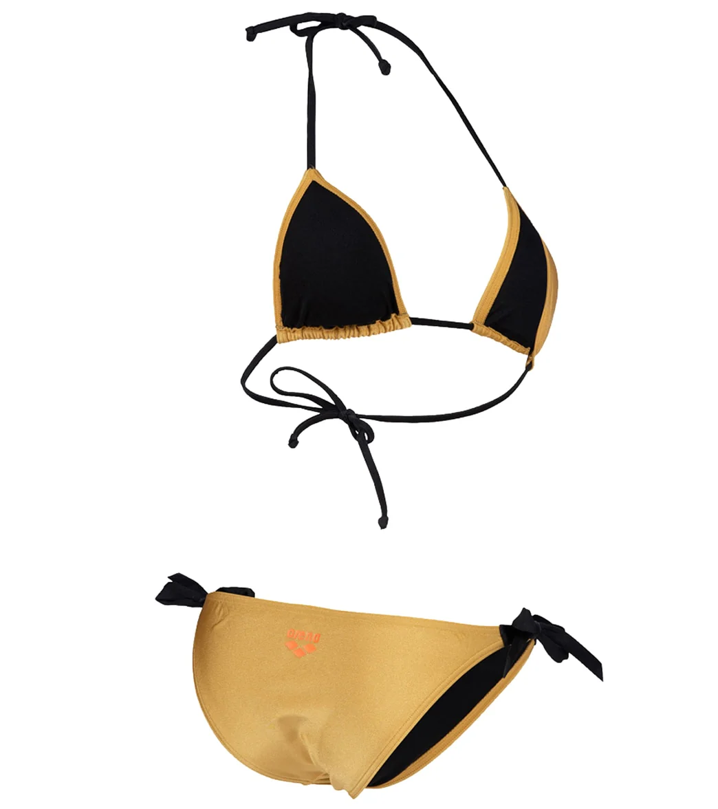 Arena Women's 50th Anniversary Shiny Gold Triangle Bikini Top - Image 9