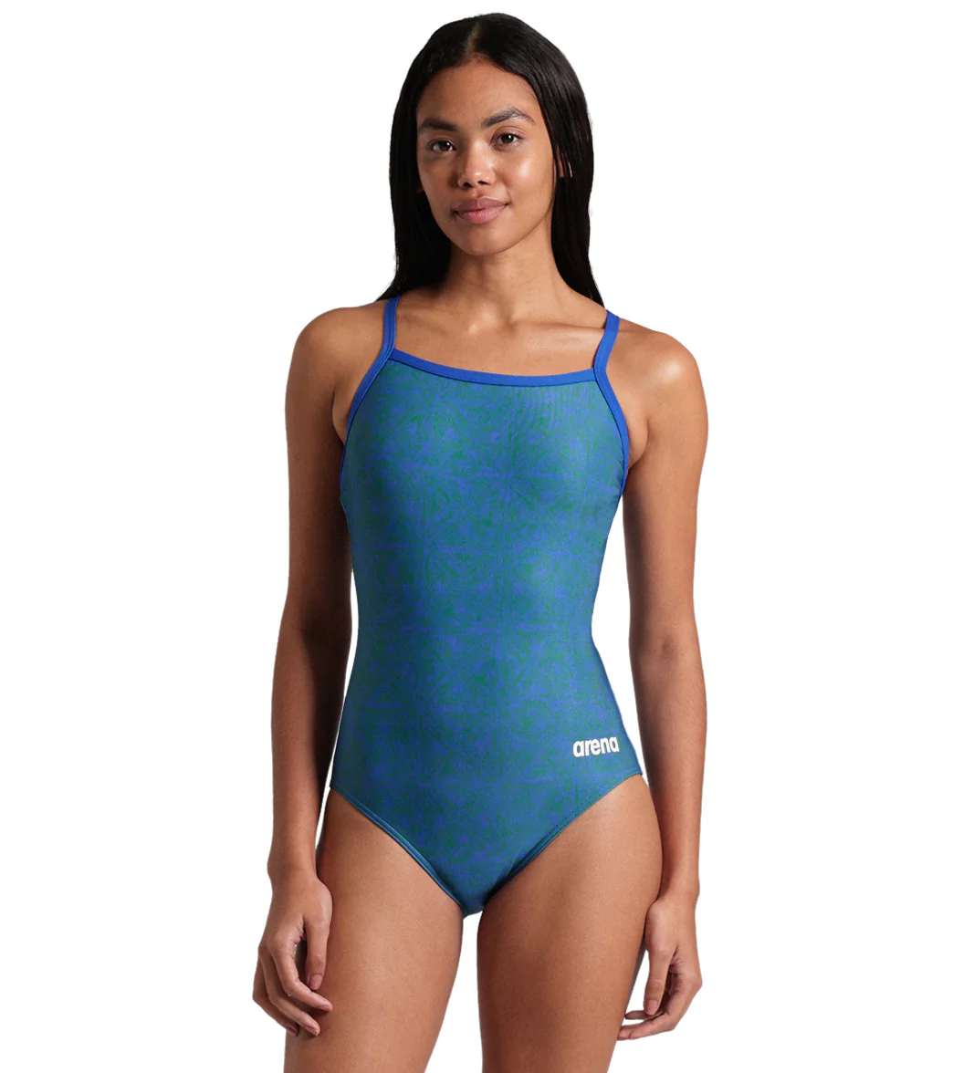 Arena Women's Abstract Tiles Lightdrop Back One Piece Swimsuit - Image 3