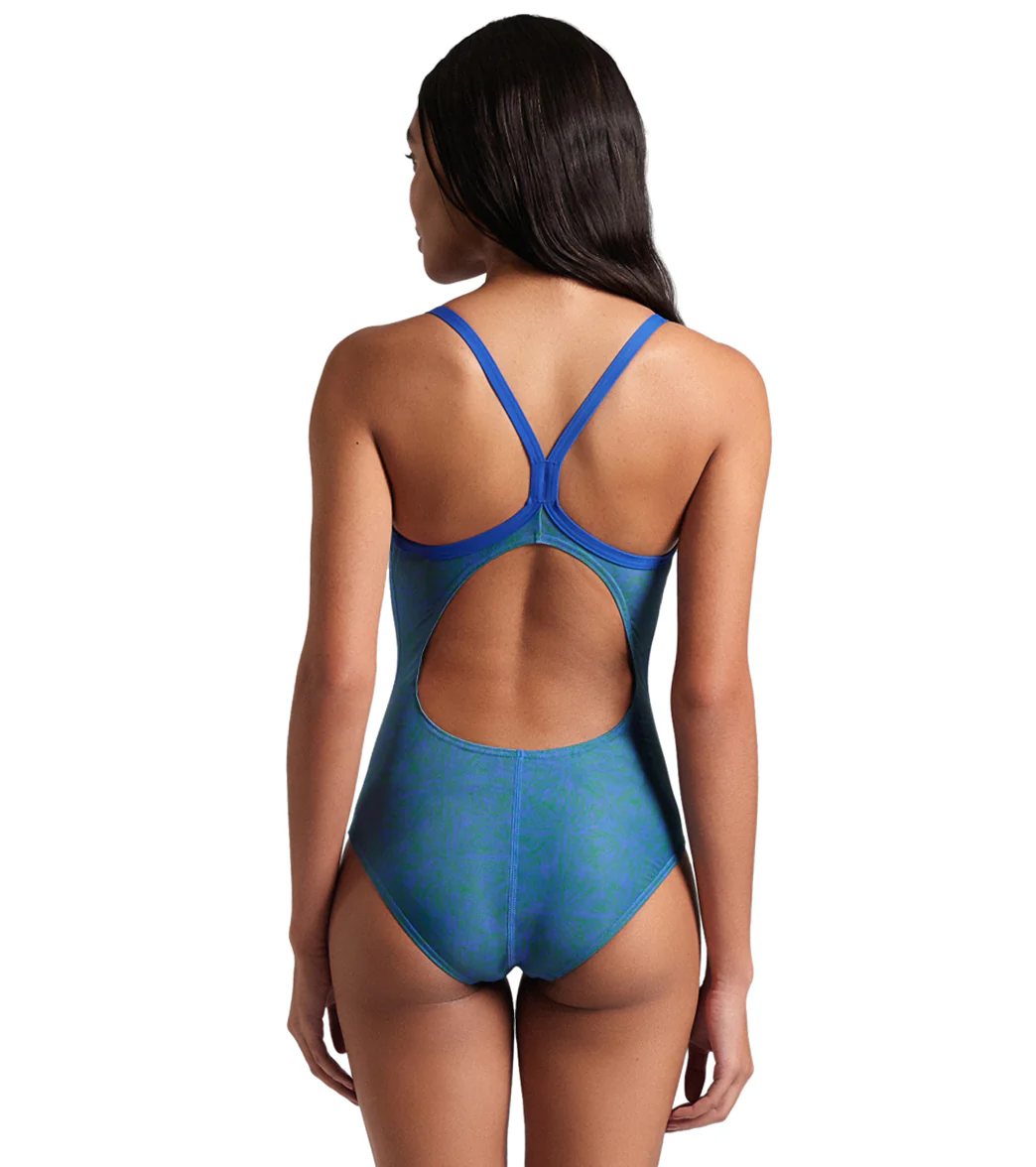 Arena Women's Abstract Tiles Lightdrop Back One Piece Swimsuit - Image 4