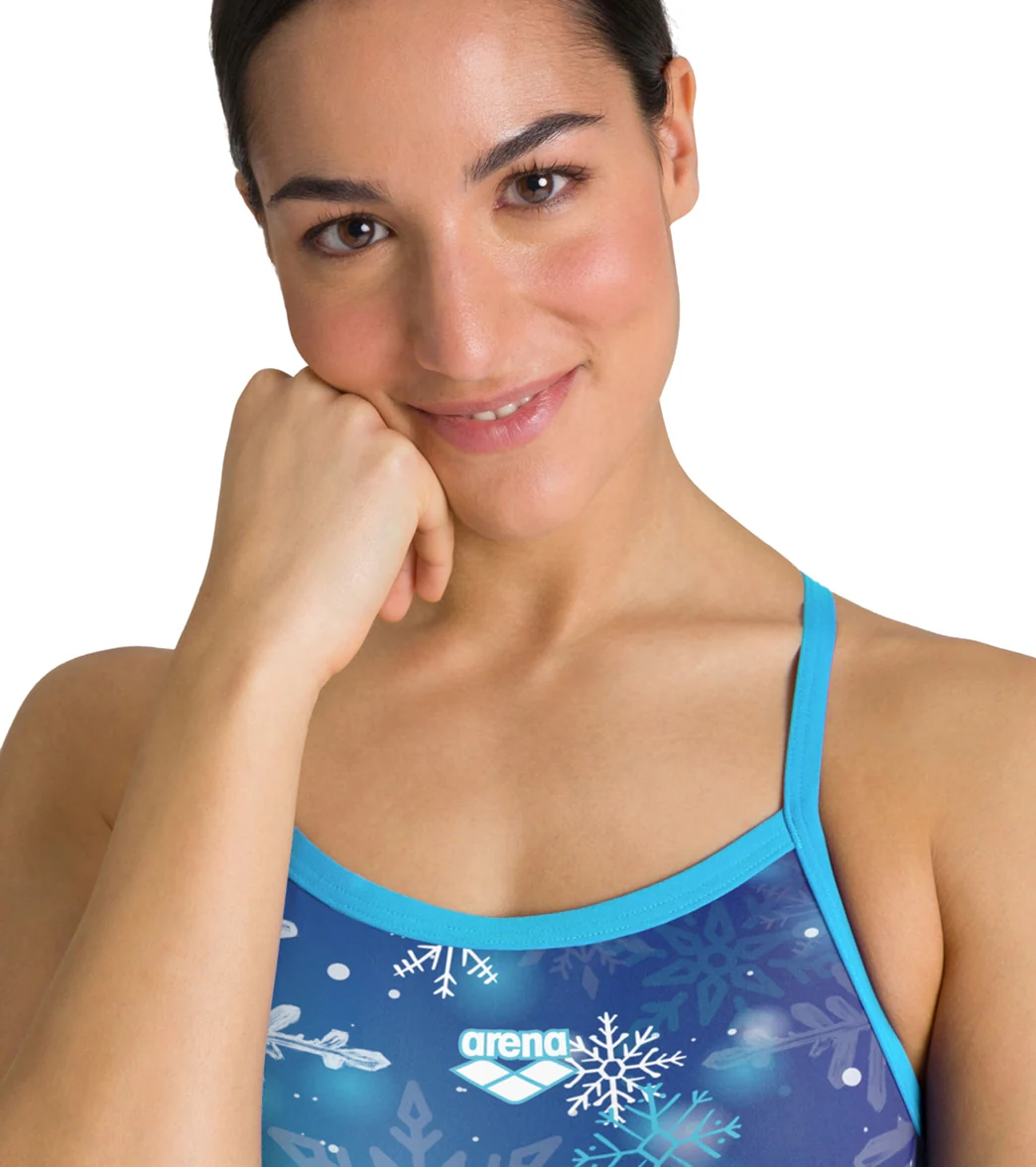 Arena Women's Blue Winter Challenge Back One Piece Swimsuit - Image 4