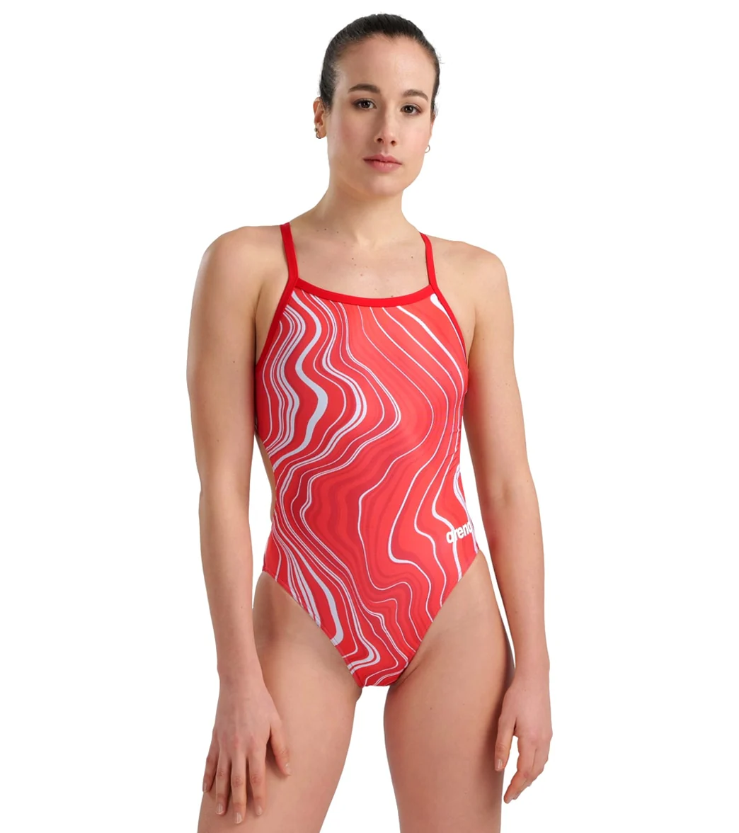 Arena Women's Marbled Challenge Back One Piece Swimsuit - Image 31