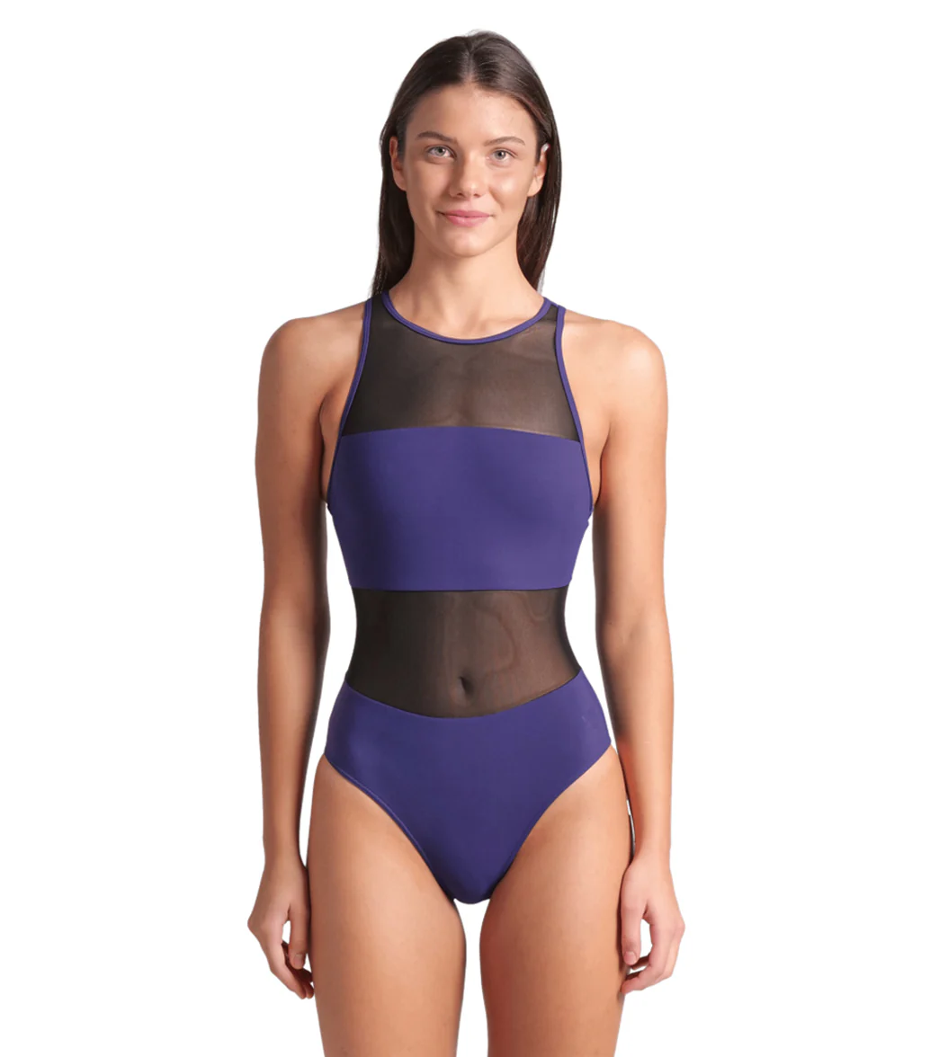 Arena Women's Mesh Panels Vent Back One Piece Swimsuit - Image 24