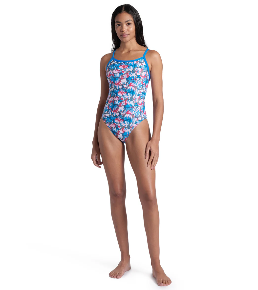 Arena Women's Multi Camo Challenge Back One Piece Swimsuit - Image 3