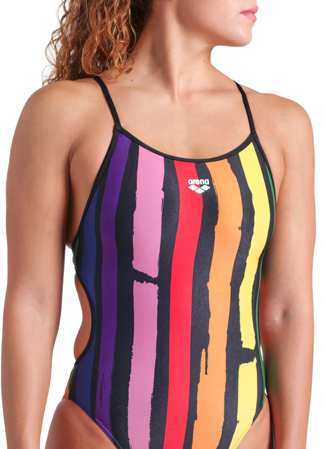 Arena Women's Painters Stripe Lace Back One Piece Swimsuit - Image 13