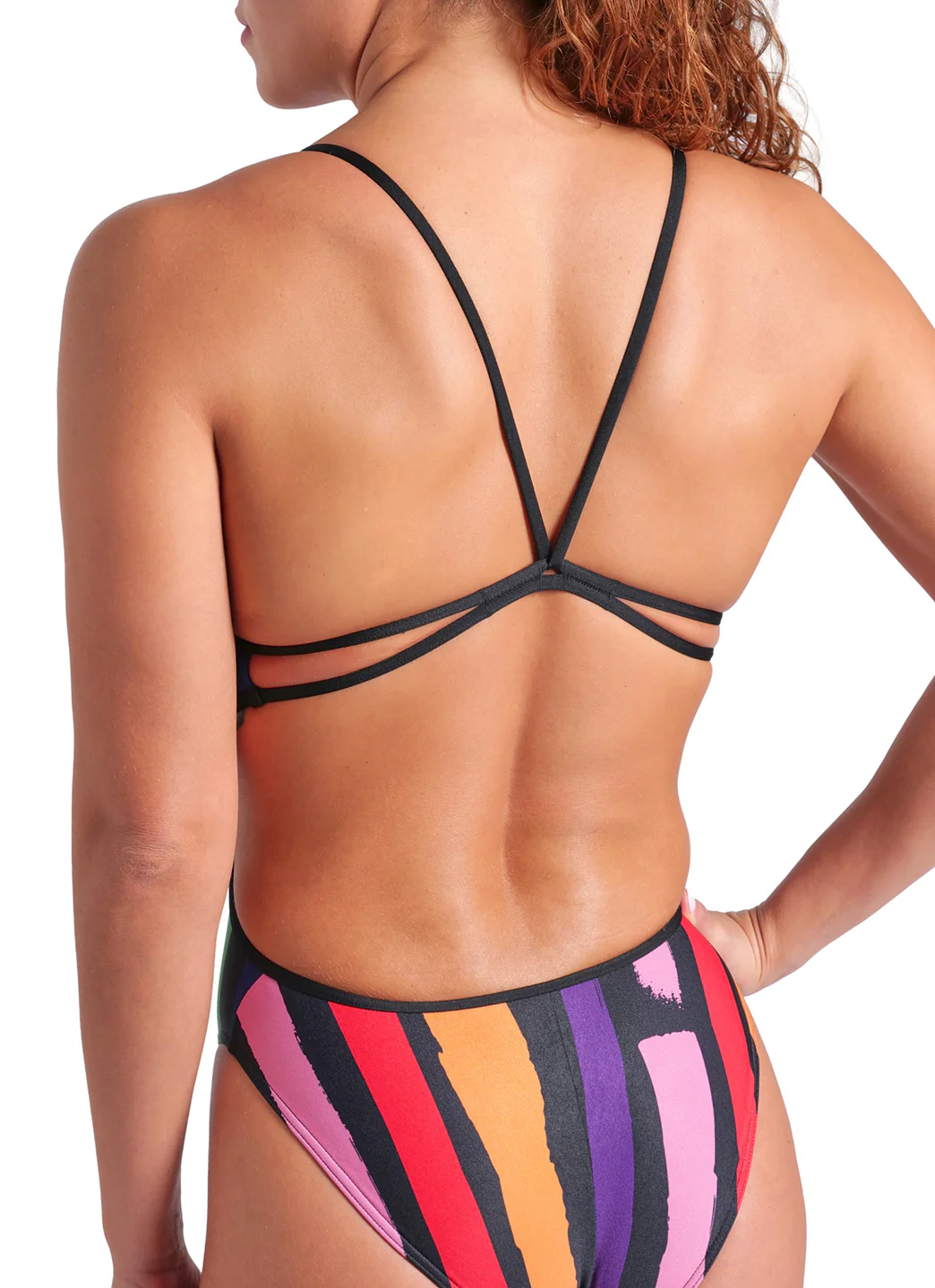 Arena Women's Painters Stripe Lace Back One Piece Swimsuit - Image 14