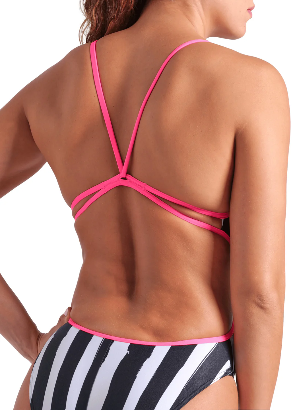 Arena Women's Painters Stripe Lace Back One Piece Swimsuit - Image 7
