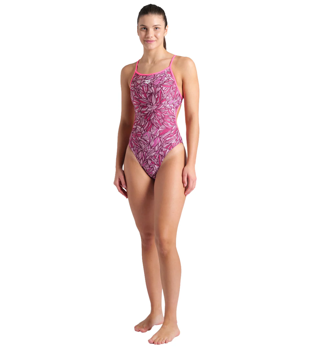 Arena Women's Pink Dahlia Lace Back One Piece Swimsuit - Image 3