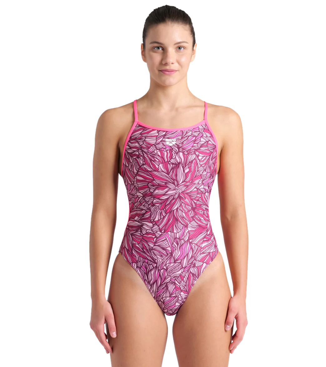 Arena Women's Pink Dahlia Lace Back One Piece Swimsuit - Image 8