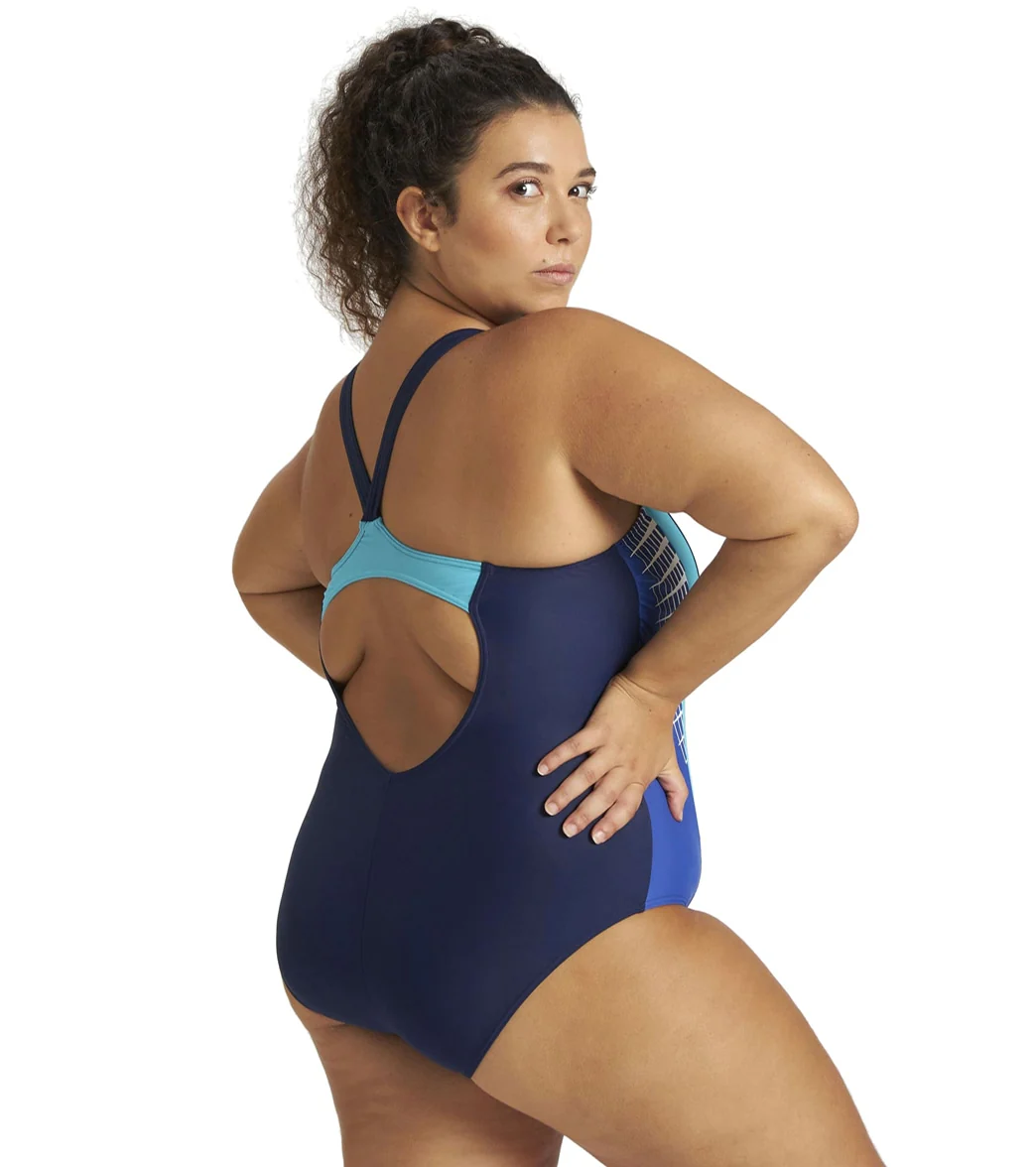 Arena Women's Plus Size Threefold V Back One Piece Swimsuit - Image 2