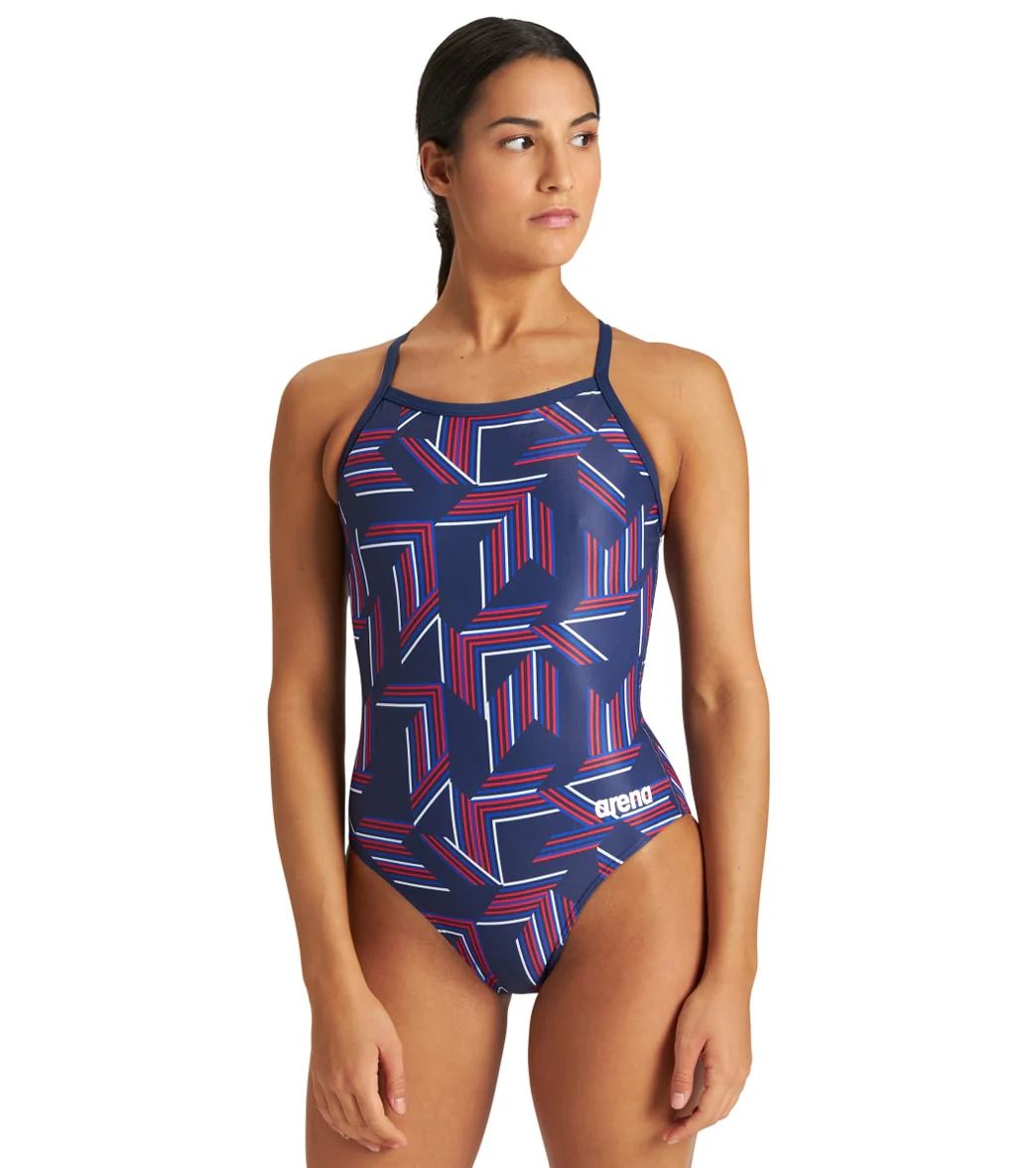 Arena Women's Puzzled Light Drop Back One Piece Swimsuit - Image 23