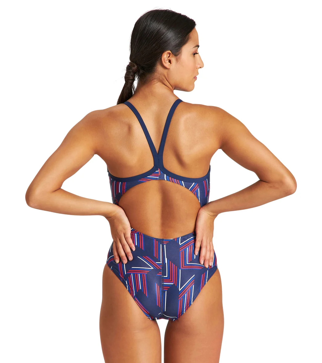 Arena Women's Puzzled Light Drop Back One Piece Swimsuit - Image 24