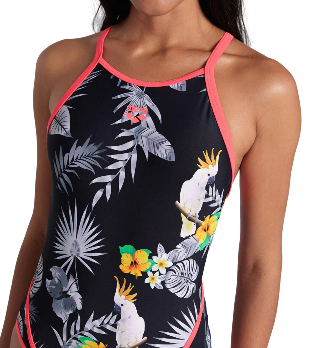 Arena Women's Tropical Summer Fast Back One Piece Swimsuit - Image 4