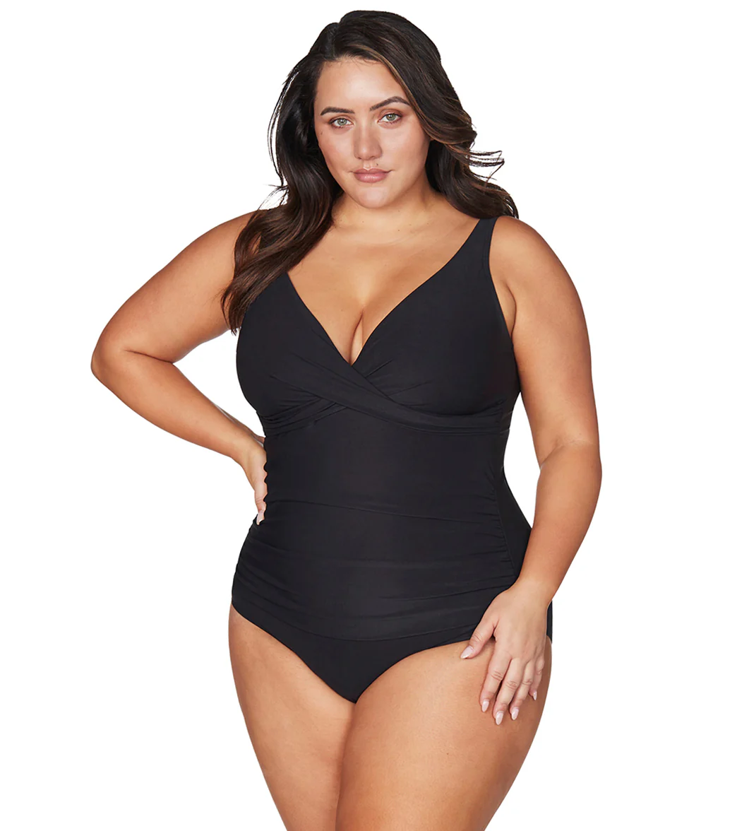 Artesands Woman's Plus Size Hues Delacroix Cross Front One Piece Swimsuit (Multifit D-G Cup) - Image 6