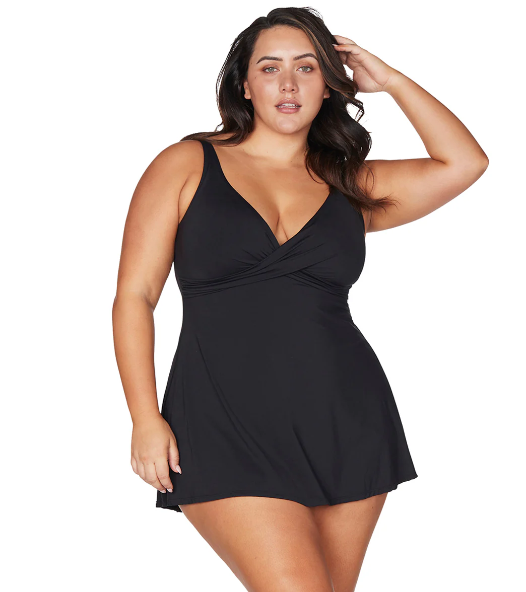 Artesands Woman's Plus Size Hues Delacroix Cross Over Swim Dress (Multifit D-G Cup) - Image 7