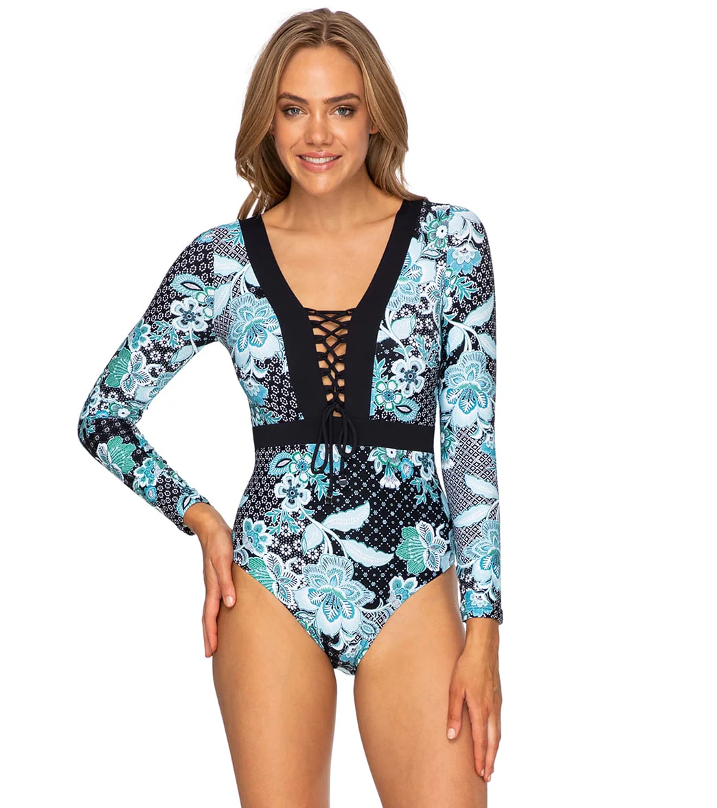 Azura Women's Azura Goa Lace Up Long Sleeve One Piece Swimsuit - Image 4