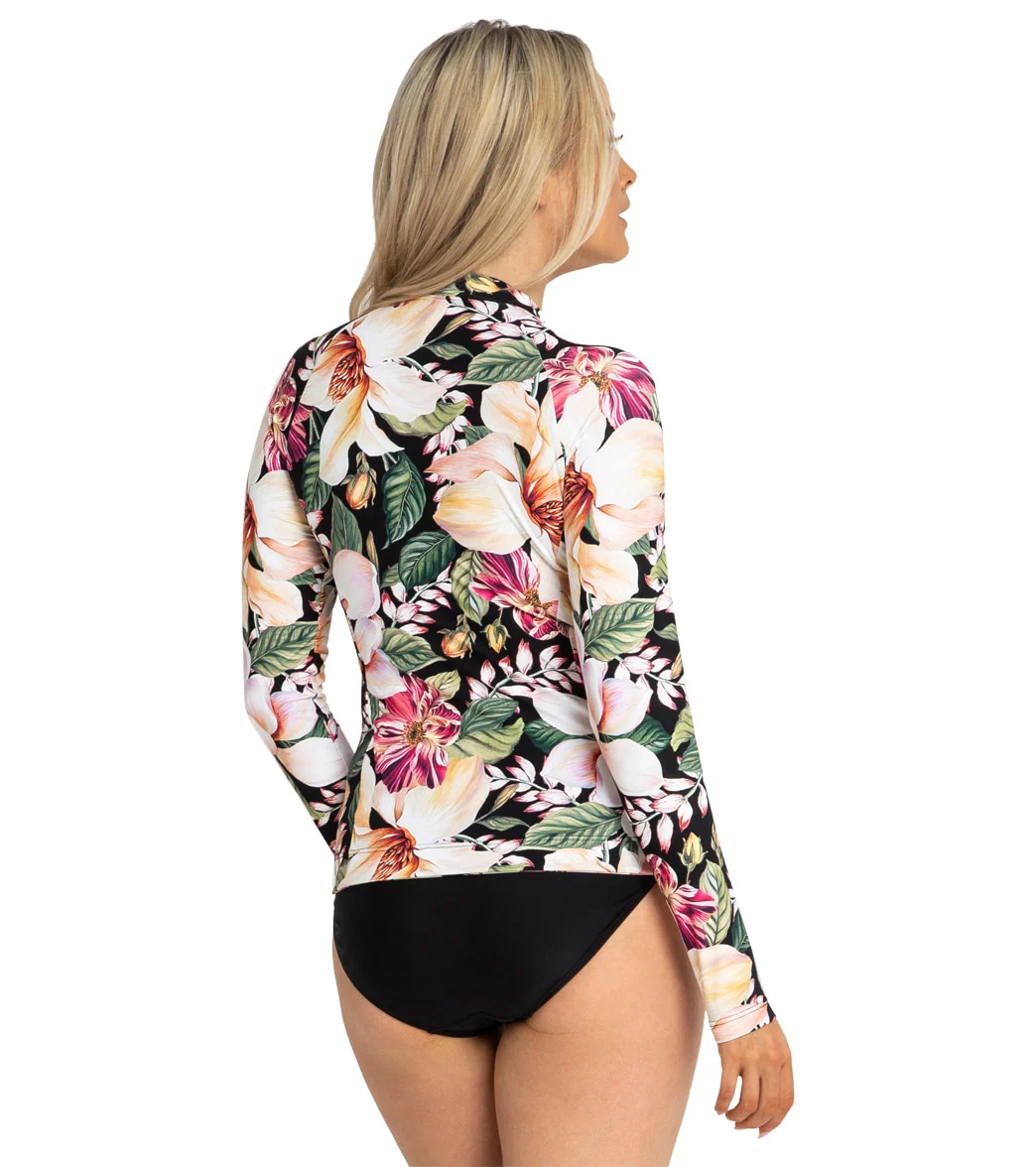 Azura Women's Magnolia Long Sleeve Front Zip Rash Guard - Image 2