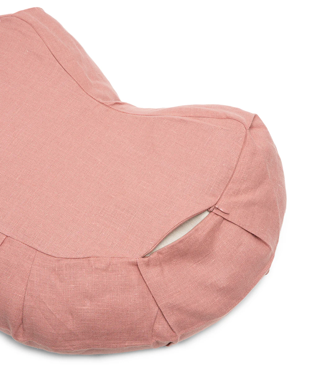 B, Halfmoon Linen Halfmoon Mediation Cushion - Image 2