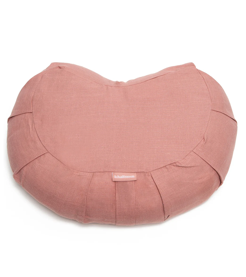 B, Halfmoon Linen Halfmoon Mediation Cushion - Image 4