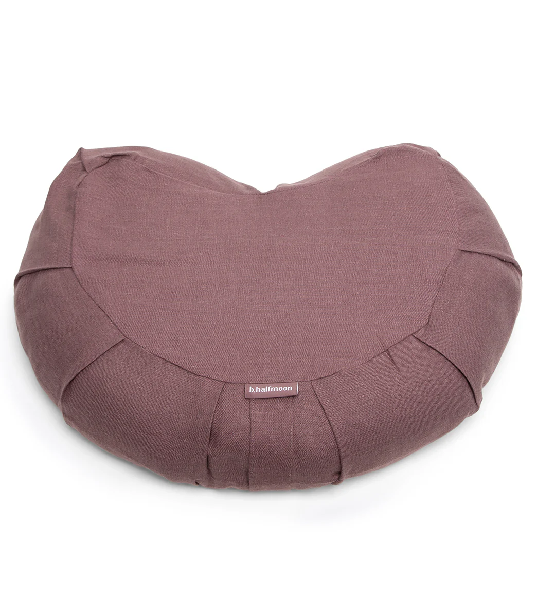 B, Halfmoon Linen Halfmoon Mediation Cushion - Image 5