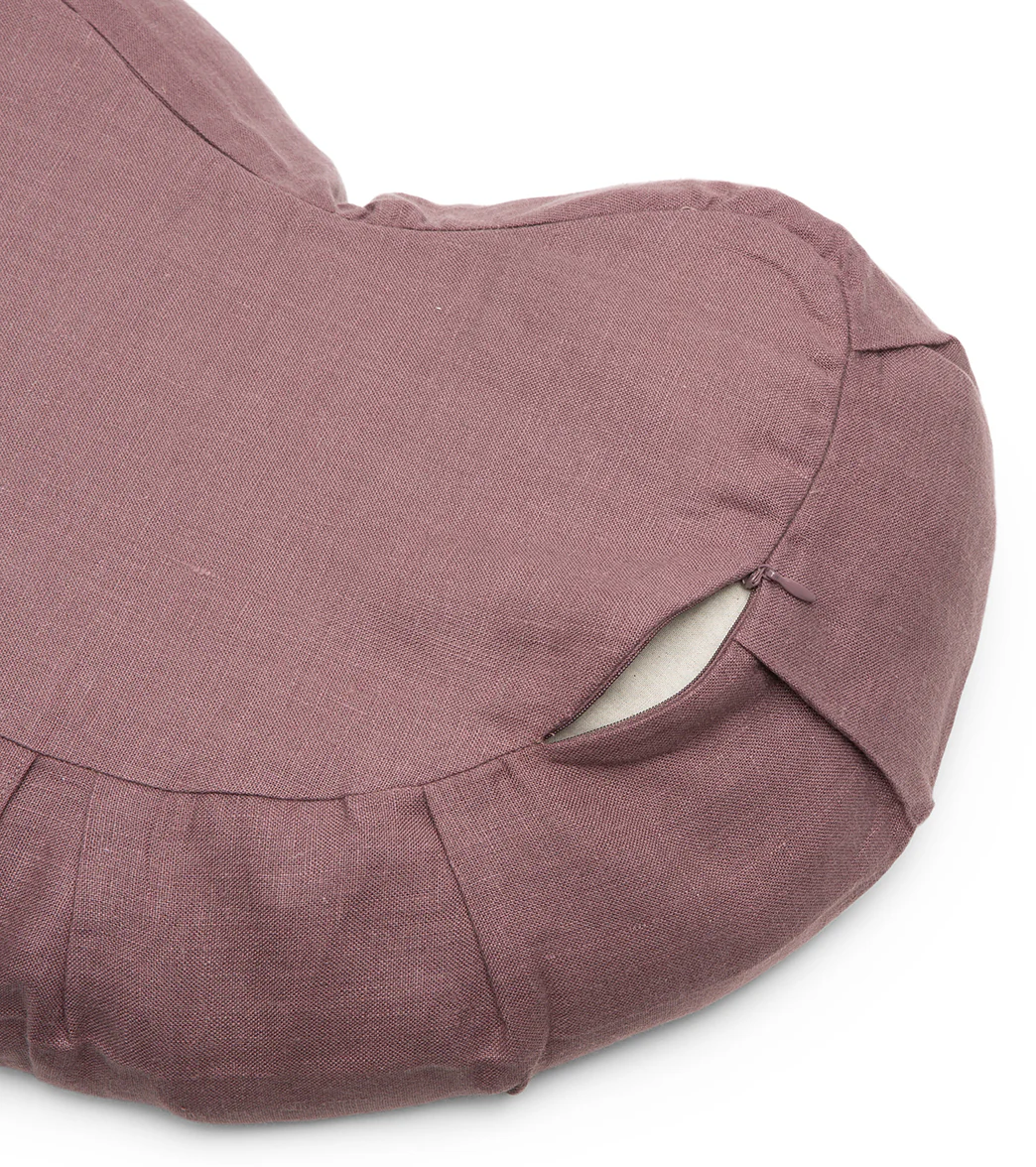 B, Halfmoon Linen Halfmoon Mediation Cushion - Image 6